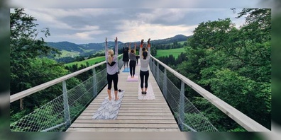 Erleben Sie einen Samstagmorgen auf dem Baumwifpelpfad mit einer 75 min Yogastunde mit anschliessendem Brunch.