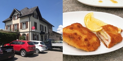 Gutbürgerlich: die Küche des Restaurants Windegg in Schänis (l.) und das Cordon bleu (r.).