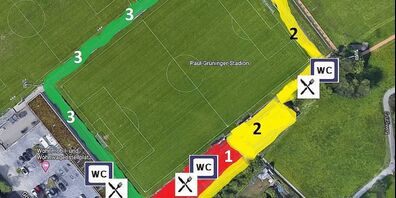 Ab sofort und bis auf weiteres werden die Besucher im PGS angeben müssen, in welchem Sektor sie sich während des Spiels aufhalten. (Bild: Google Maps)
