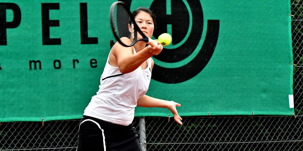 Sarah Höhener vom TC Ried Wollerau schlug Tanja Keller (Oberrieden) klar 6:1 und 6:1. (Bilder: Bruno Füchslin)