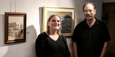 Die Kuratoren der Ausstellung Silke Schlör und Angelo Bont freuten sich über den regen Besucherzuspruch (Bilder: Ulrike Huber)