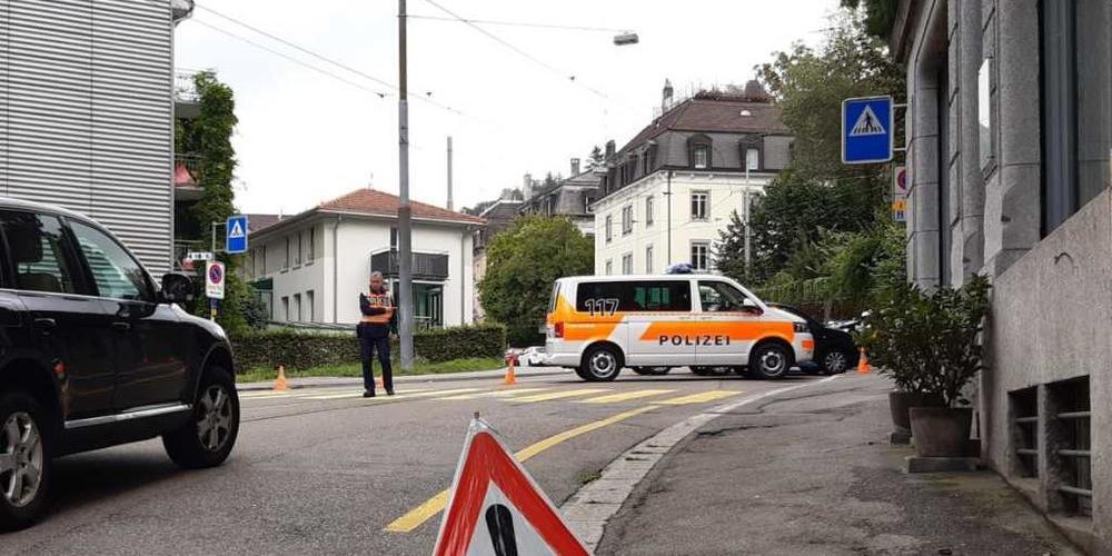 Am Mittwoch zur Mittagszeit stand in St.Gallen ein Grossaufgebot der Polizei im Einsatz. (Bild: Keystone)