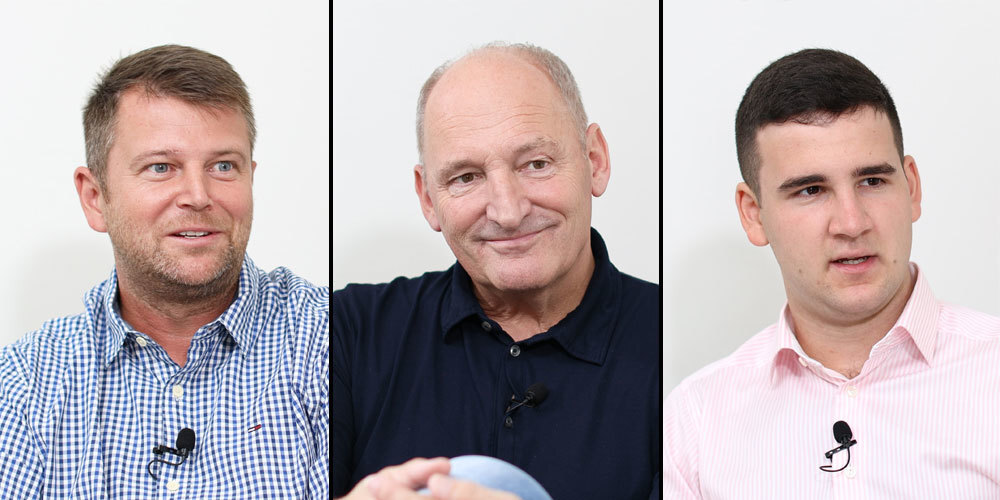 Sven Burlet (l.), Cony Sutter und Mihajlo Mrakic (r.) kandidieren für den Gemeinderat Schmerikon.