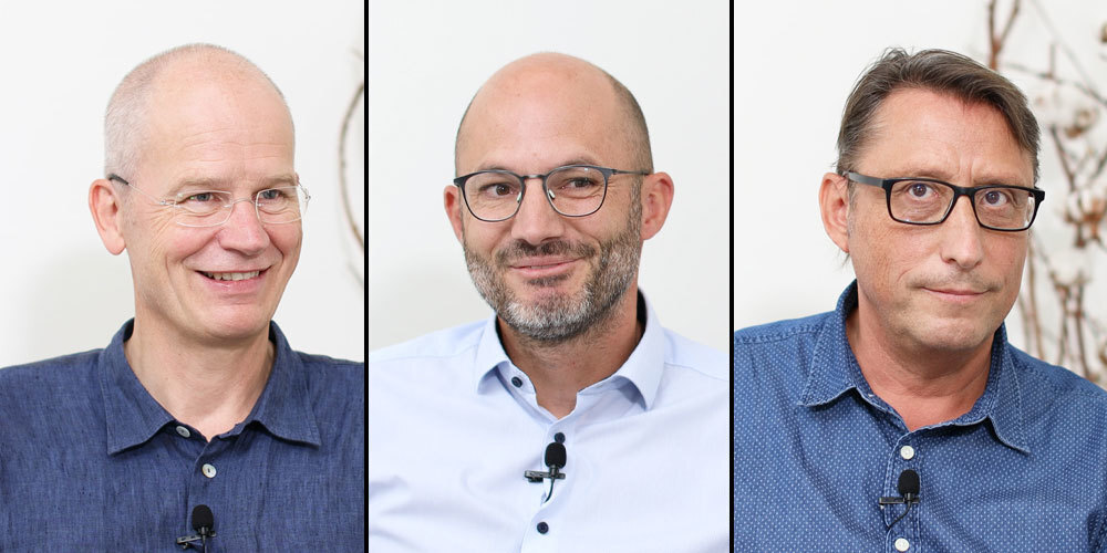 Christian Meier (FDP), Boris C. Meier (GLP) und Stefan Schmidmajer (CVP), v.l.n.r., kandidieren für den Stadtrat von Rapperswil-Jona.