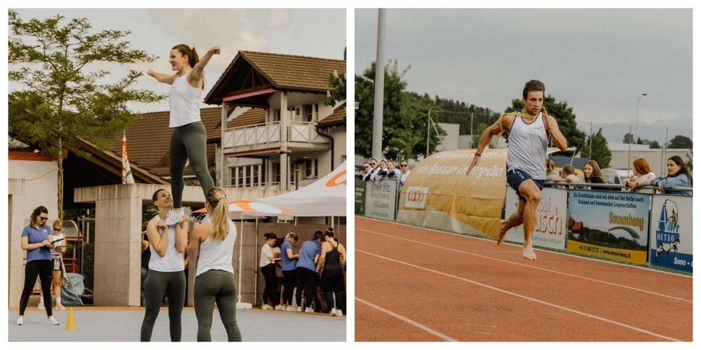 Team Aerobic (links) und Pendelstafette (rechts).