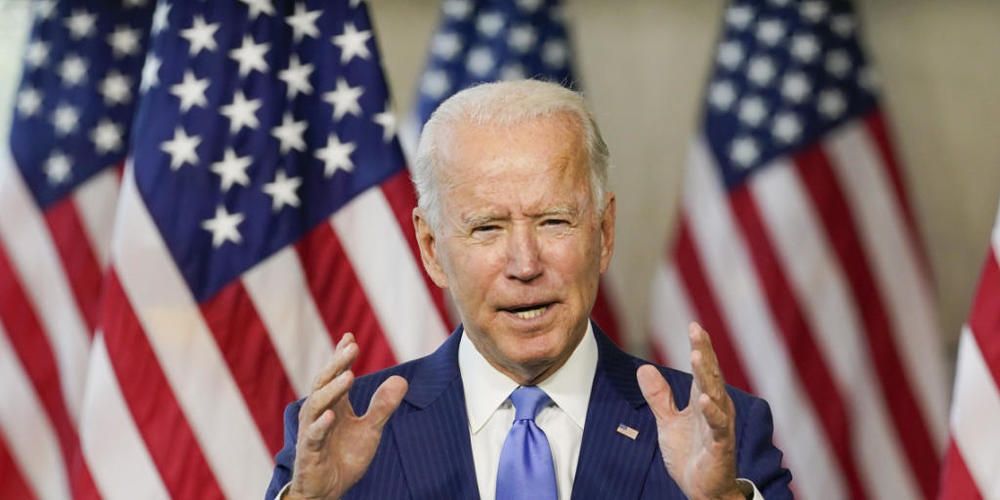 Joe Biden, demokratischer Präsidentschaftskandidat, spricht im Museum «National Constitution Center». Foto: Carolyn Kaster/AP/dpa
