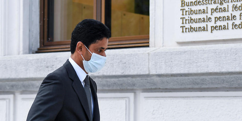 Nasser Al-Khelaifi, Präsident des französischen Fussballclubs Paris St-Germain, erscheint zu seinem Prozess in Bellinzona.