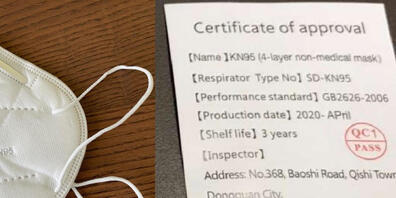 Diese Maske wurde wegen ungenügender Schutzwirkung zurückgerufen.