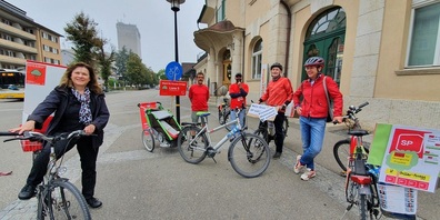 SP-Rundfahrt: Start beim Bahnhof Gossau.
