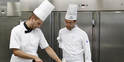 Unterricht an der Hotelfachschule in Lausanne.