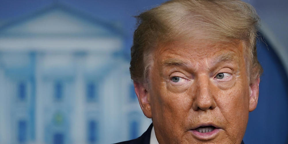 Donald Trump, Präsident der USA, spricht auf einer Pressekonferenz im Weißen Haus. Foto: Evan Vucci/AP/dpa