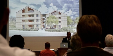 Anlässlich der Infoveranstaltung in der MZH Eichberg wurden die Vorstellungen der Architekten präsentiert (Bilder: Ulrike Huber)