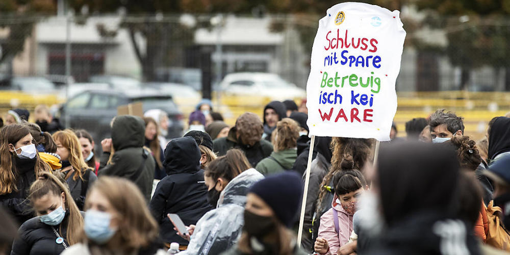 Demonstration in Zürich vor der eidgenössischen Abstimmung am Sonntag.