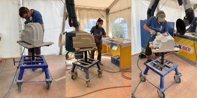 Während vier Tagen wurde in Schmerikon, in der alten Zementi, im Rahmen der SwissSkills hart gearbeitet und Stein bearbeitet.