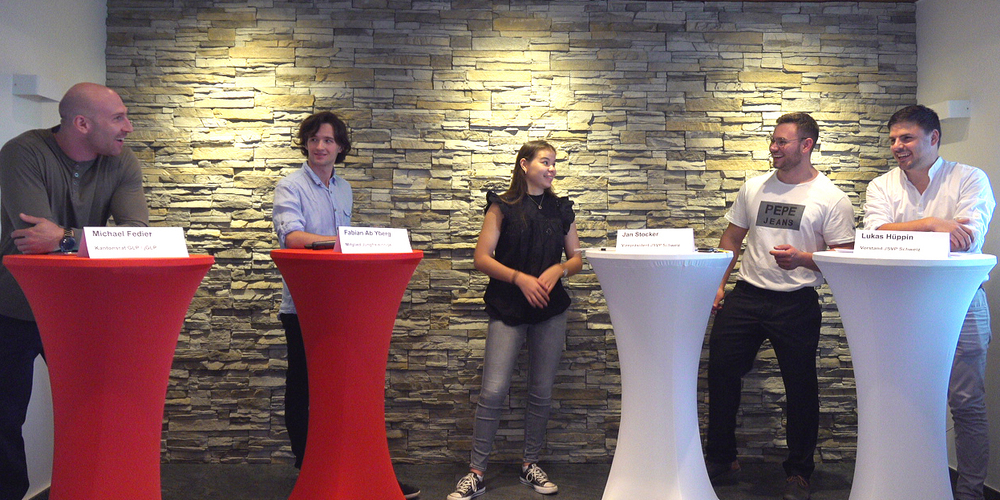 Von links: Michael Fedier, Fabian Ab Yberg, Tara Zehnder, Jan Stocker und Lukas Hüppin. (Bild: Anouk Arbenz)
