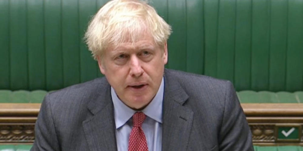 HANDOUT - Boris Johnson, Premierminister von Großbritannien, spricht im britischen Unterhaus vor den Abgeordneten über die nächsten Schritte zur Bekämpfung der Corona-Pandemie. Foto: House Of Commons/PA Wire/dpa - ACHTUNG: Nur zur redaktionellen V...