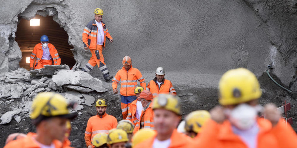 Der Durchschlag wurde nach der Art der Mineure gefeiert.