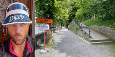 Wegen der gesperrten Durchfahrt via Haldenstrasse fuhr Gabriel Sutter (l.) am Montag früh per Velo via Kapuzinerzipfel zur Seebadi – und muss nun zahlen.