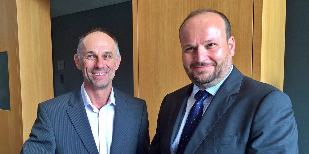 Grund zum Strahlen: Der neue Bauchef Christian Leutenegger und der wiedergewählte Stadtpräsident Martin Stöckling.