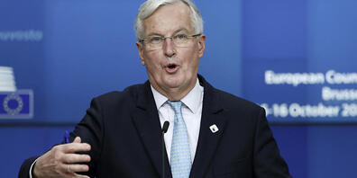 Michel Barnier, Chefunterhändler der Europäischen Union für den Brexit, spricht bei einer Pressekonferenz während des EU-Gipfels in Brüssel. Foto: Kenzo Tribouillard/AFP Pool/dpa
