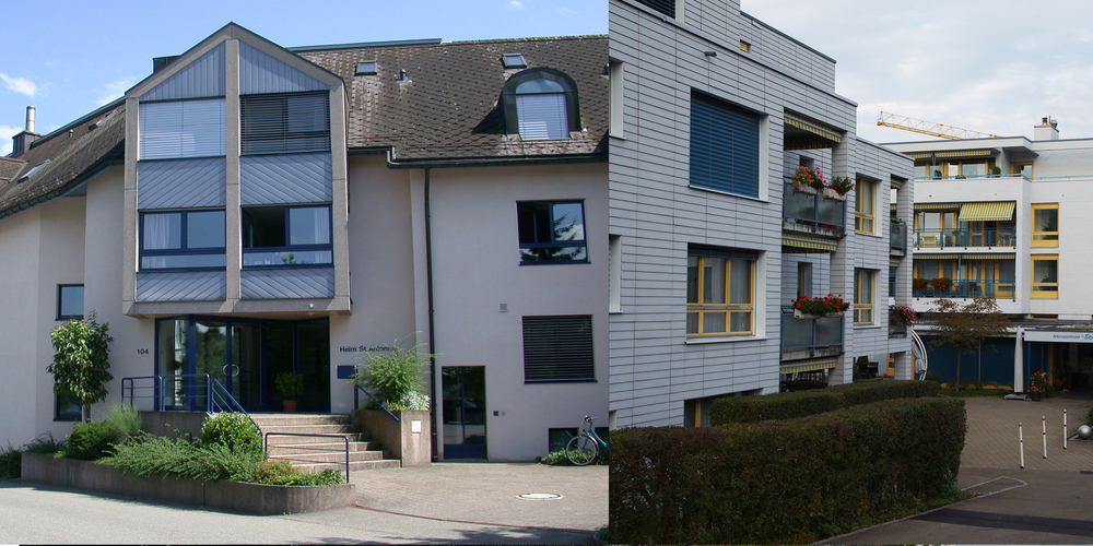 Das Heim St. Antonius in Hurden wurde vor neun Jahren eröffnet, das Hospiz Eternita im Altersheim am Etzel in Feusisberg vor sechs Jahren. (Bilder: Archiv)