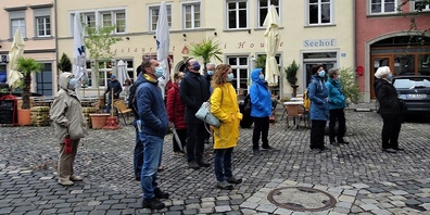 Maske auf zum Stadtrundgang in Lindau.