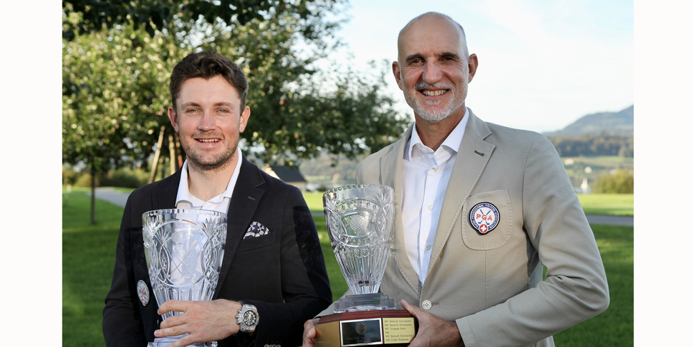 Thurgauer Sieger des Golfturniers Swiss PGA Championship im Golfpark: Joel Girrbach und André Bossert.