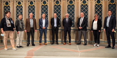 Der neue Vorstand der GGK St.Gallen: Claudia Wetter-Zogg, Annina Policante, Markus Meli, Donat Ledergerber, Claudius Luterbacher-Maineri, Johannes Gunzenreiner, Bruno Bauer, Heidi Gstöhl, Thomas Ricklin. Auf dem Bild fehlt: Larissa Schuler