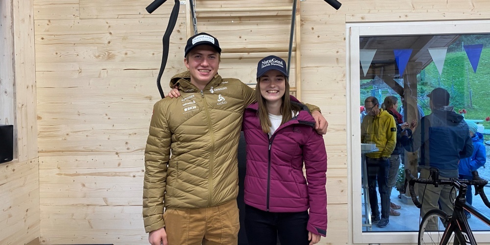 David und Tabea Knobel sind begeistert von dem neuen Trainingsraum und benutzen ihn bereits ausgiebig.