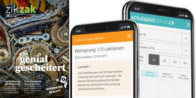 Das Lehrmittel zikzak (l.) und der Online-Schulsportplaner werden als innovative und qualitativ hochstehende Bildungsprodukte ausgezeichnet.