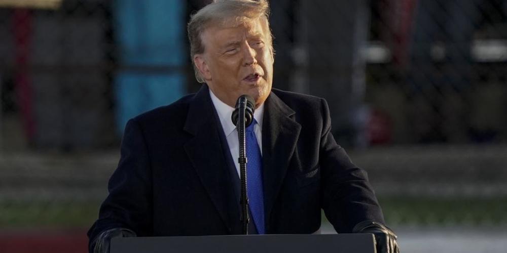 Donald Trump, Präsident der USA, spricht auf einer Wahlkampfveranstaltung. Foto: Morry Gash/AP/dpa