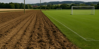Wo früher Getreide wuchs, soll bald der Ball rollen.