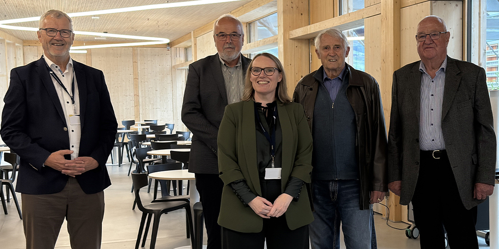 Zu Besuch: Heiner Graf (Chair der ISR), Markus Probst (Präsident AGV), Liz Free (Director ISR), Kurt Köhl und Alex Lendi (ehemalige Präsidenten des AGV).