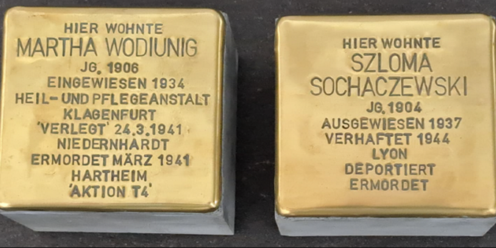 Stolpersteine von Martha Wodiunig und Szloma Sochaczewski