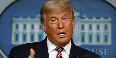 Donald Trump, Präsident der USA, spricht im Weißen Haus. Foto: Evan Vucci/AP/dpa