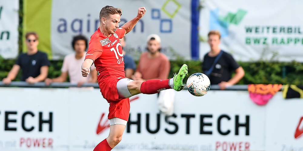 Tritt von der Fussball-Bühne ab: Maurice Brunner bestritt am 12. September seine letzte Partie im Trikot des FC Rapperswil-Jona und hat damit seine 2011 gestartete Profi-Laufbahn beendet. (Bild: Franz Feldmann)