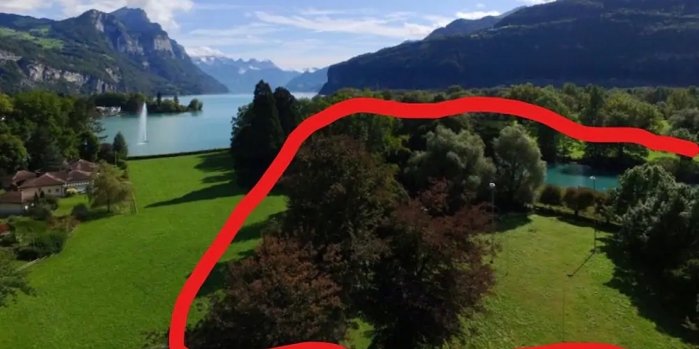 Weesen: Die rot umrandeten Bäume gibt es heute nicht mehr (Bild: Blick).