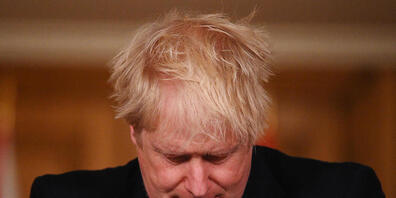 dpatopbilder - Boris Johnson, Premierminister von Großbritannien nimmt in der Londoner Downing Street an einer Medienbesprechung zum Thema Corona teil. Foto: Leon Neal/PA Wire/dpa