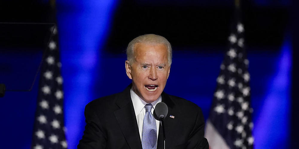 Joe Biden bei einer Ansprache in Wilmington, Delaware. Foto: Andrew Harnik/AP/dpa