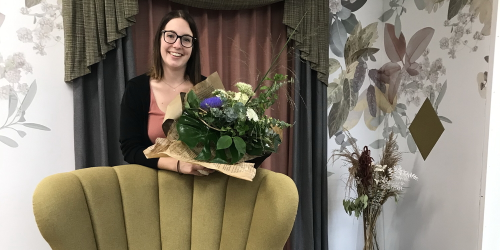 Miriam Kurmann in ihrer Koje, welche sie an der Berufsprüfung eingerichtet hat (Bild: pd)