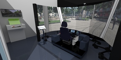 Der neue Tramsimulator der VBZ ermöglicht ab 2026 realitätsnahe Schulungen im nachgebauten Führerstand eines Flexity-Trams.