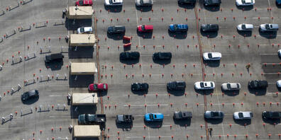 Drive-Thru-Corona-Teststation in Los Angeles. Foto: Ringo Chiu/ZUMA Wire/dpa
