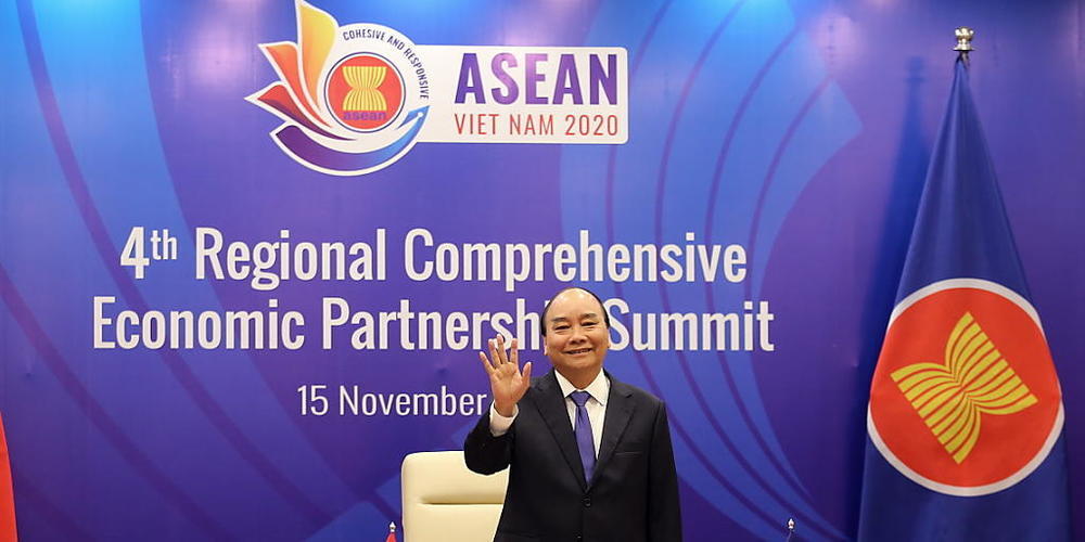 China und weitere 14 Staaten haben mit der Asean-Gruppe ein umfassendes Handelsabkommen vereinbart. Im Bild der vietnamesische Gastgeber Nguyen Xuan Phuc.