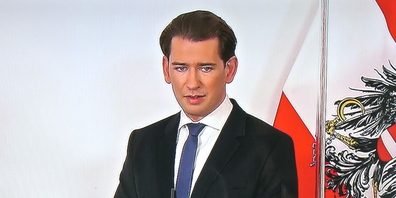 Der österreichische Bundeskanzler Sebastian Kurz verkündete am Samstag in einer Pressekonferenz den harten Lockdown für Österreich (Bild: ORF/Ulrike Huber)
