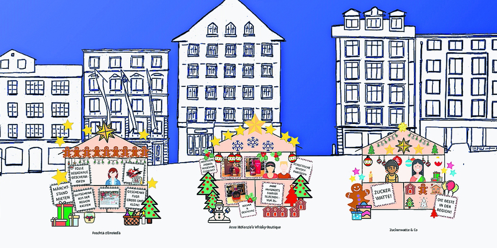 Die virtuellen Stände führen die Besucher direkt zu den Produkten und Dienstleistungen der verschiedenen Anbietern.