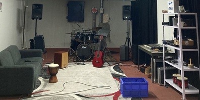 Der entstehende Musikraum im Untergeschoss des Jugehauses.