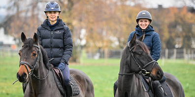 Georgina Leimer (links) und Annina Züger freuen sich über die Nominationen in ihre Kader fürs Olympiajahr. (Bild Katja Stuppia)