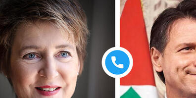 Sommaruga und Conte sprachen unter anderem über die Situation der Skigebiete während der Corona-Krise.