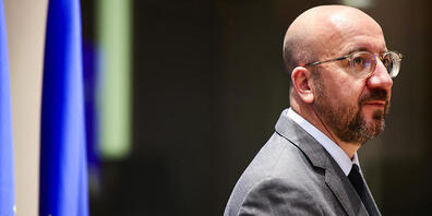 Charles Michel, Präsident des Europäischen Rats, trifft zu einer Videokonferenz ein. Foto: Olivier Matthys/AP Pool/dpa