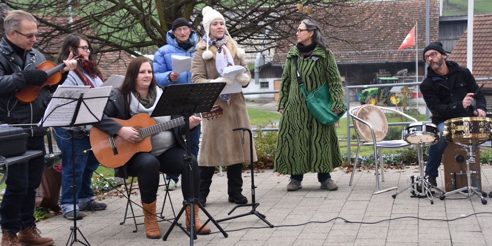 Das Künstlerkollektiv Appenzeller Vorderland begeisterte die Alterswohnheimbewohnenden in Walzenhausen mit seinem abwechslungsreichen Programm (Bild: zVg)